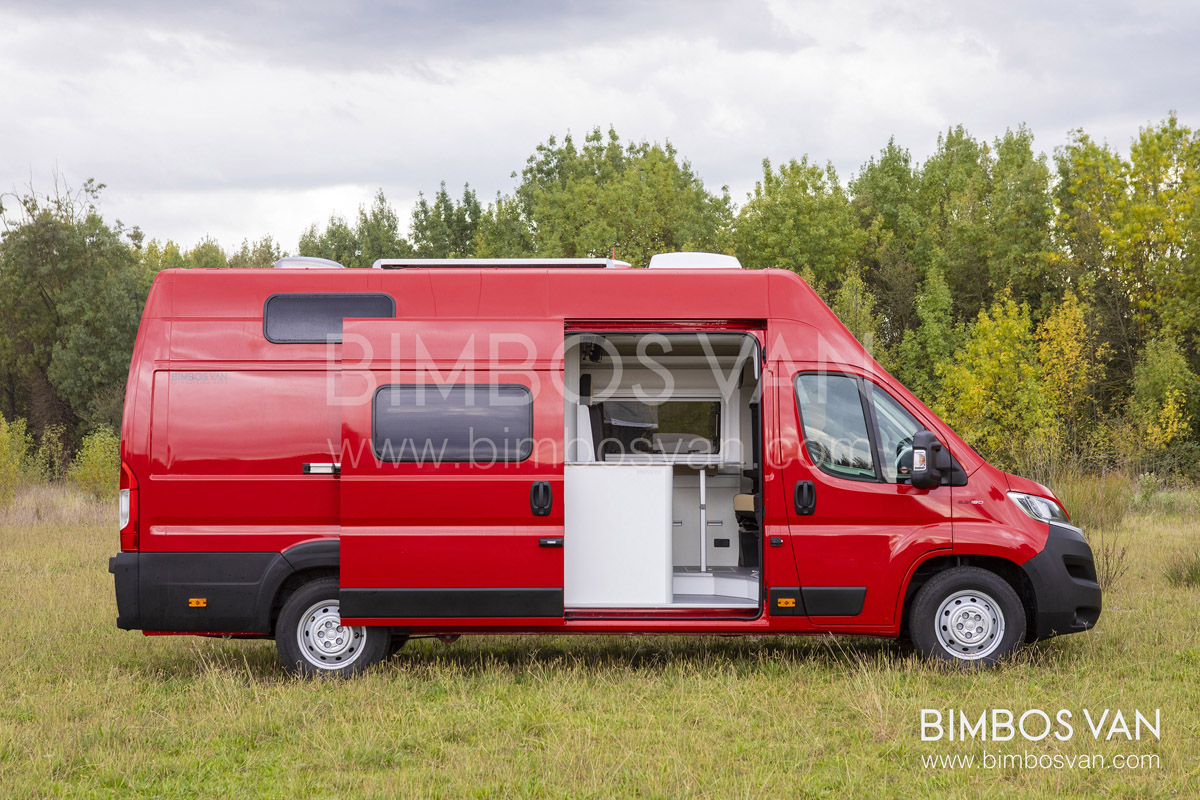 Ducato H3 L4 Camper con garaje para paramotor y bicicletas. Bimbos Van equipación de furgonetas