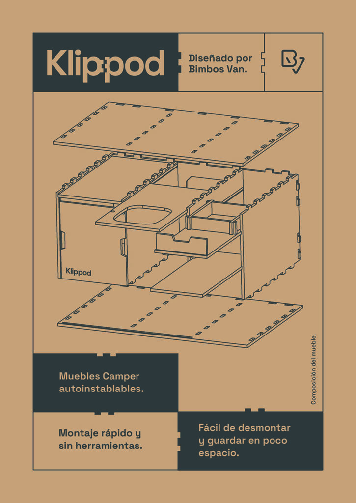 Klippod. Muebles Camper autoinstalables Bimbos Van.